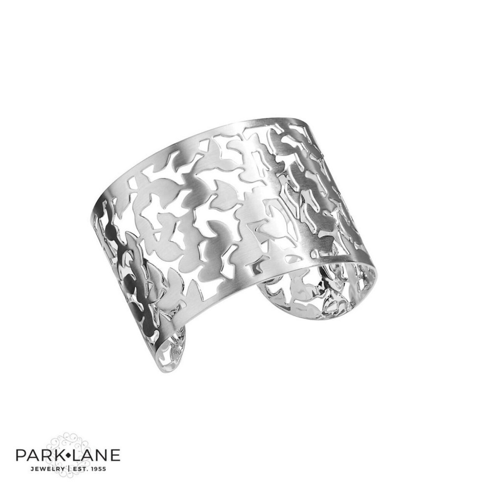 Park Lane Dolly Silver Tone Floral Cutout Cuff Bracelet NWT